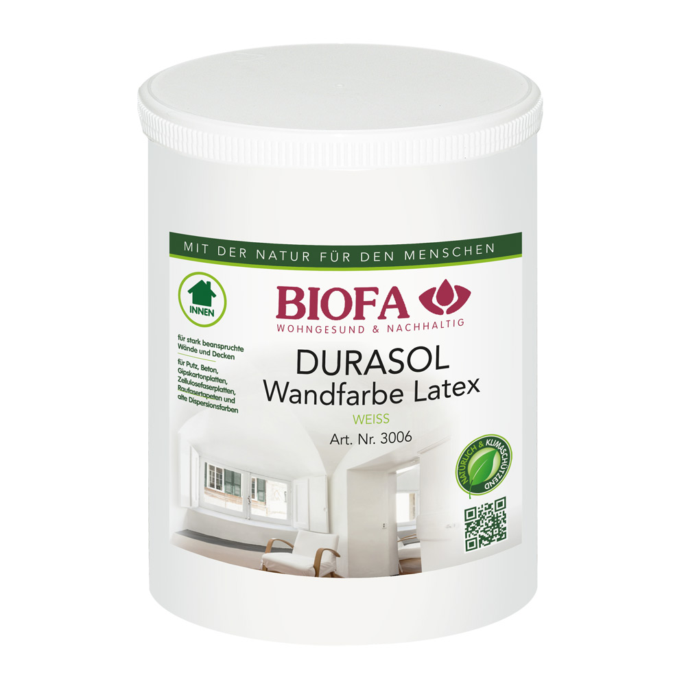 DURASOL Wandfarbe Latex weiß, seidenglänzend, lösemittelfrei